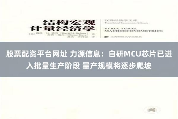 股票配资平台网址 力源信息：自研MCU芯片已进入批量生产阶段 量产规模将逐步爬坡