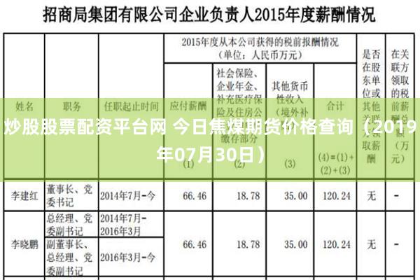 炒股股票配资平台网 今日焦煤期货价格查询（2019年07月30日）