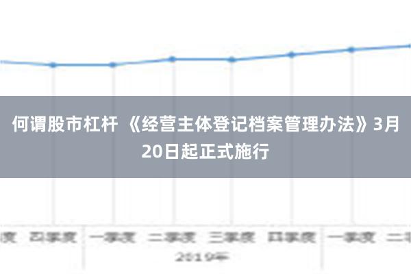 何谓股市杠杆 《经营主体登记档案管理办法》3月20日起正式施行